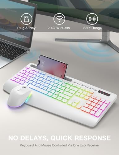 SABLUTE Wireless Keyboard and Mouse Combo - 9 Backlit Effects, RGB, 2.4Ghz - Image 7