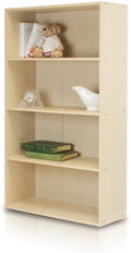 Furinno PASIR Book Shelf, 4-Tier Bookshelf, Bookcase with Open Shelf, 9.4 x 23.6 x 41.7, for Living Room, Bedroom, Home Office, Steam Beech by Furinno-FitsYourSpaceFitsYourBudget
