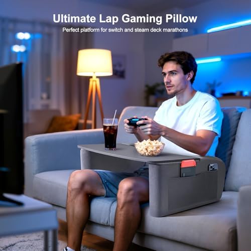OPTIXCELL Wooden Lap Desk Pillow for Laptop with Arm Rests for Bed & Couch - Image 6