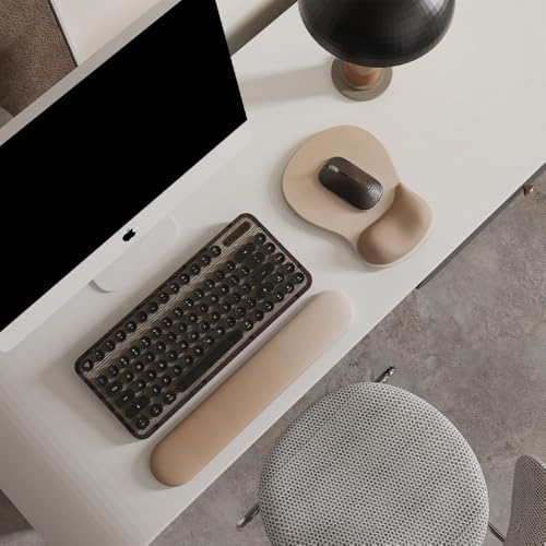 ErgoComfort Gel Wrist Rest Mouse Pad-Ergonomic Office Mousepad with Wrist Support-Non-Slip, Design Desk Accessories Mat for Home&Game Decor (09MochaSand Set) - Image 2
