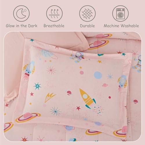 Full Size Bedding Sets for Girls - 4 Pieces Space Full Comforter Sets - Image 4