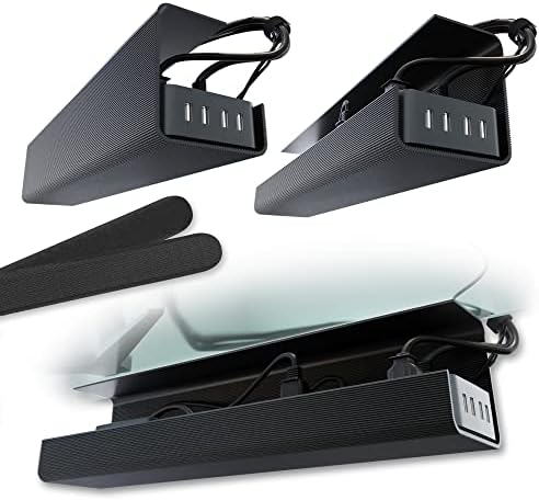 Scanfield Under Desk Cable Management Tray, No-Screw, 17-Inch, 2-Pack Black by ScandinavianHubCableTrays
