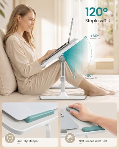 SONGMICS Bed Laptop Desk, Adjustable, 6 Heights, 20.5 x 11.8 Inches - Image 3