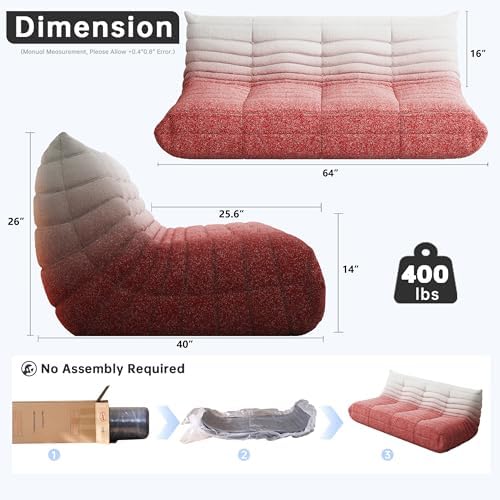 WHGBJA Oversized Bean Bag Chair for Adults with Memory Foam 3 Seater Couch | Floor Sofa Couch for Gaming, Reading, Bedroom, Living Room, Comfy, Boneless, Ergonomic - Image 2