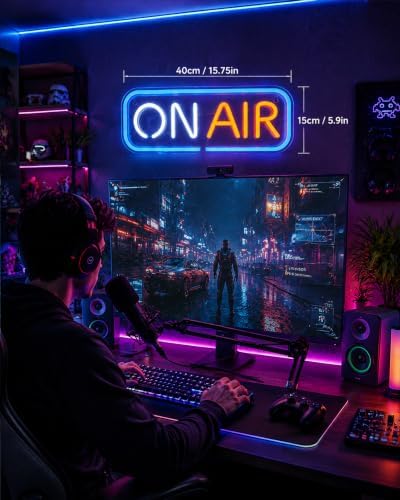 On Air Sign, Live Streaming Neon Light, Recording Signs for Studio, USB LED Neon Light Wall Decor for Gaming Room, Office, Podcast, Content Creation - Image 5