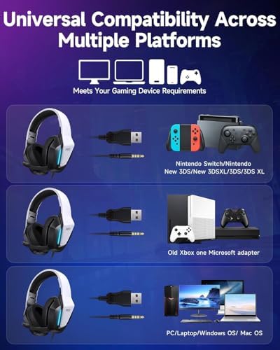 AOC Wired Gaming Headset, Headphones for Xbox Series PS5 PC Switch, White - Image 6