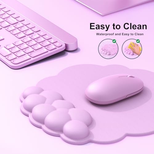 MOKURU Cloud Mouse Pad with Wrist Rest, Cloud Keyboard Wrist Rest, Mouse Pad Wrist Support, Ergonomic Keyboard Mouse Wrist Support (Pink) - Image 4