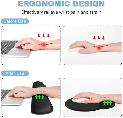 Ergonomic Mouse Pad with Wrist Rest and Keyboard Wrist Rest, Mousepad - Image 2
