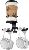 Headphone Stand, 2 in 1 PC Gaming Headset Stand Cup Holder, with Cable Organizer, 360° Adjustable & Rotating Arm Clamp Headphone Holder, Suitable for All Headphones and Drinks by WixGear