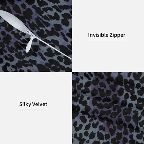Cheetah Print Pillowcase Set of 2 Black Leopard Animal Texture Throw Pillow Covers Shells for Couch Office Bedroom Home Decoration, 16"X16" - Image 3