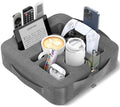 Couch Cup Holder Pillow, Sofa and Bed Caddy for iPad, Kindle, Switch, Game Controller, Remotes, Phones, Small-Sized Cup and Drink Holder for Couch, Bed, Desk, Car, Bathroom Cup Holder, Deep Gray by Unknown