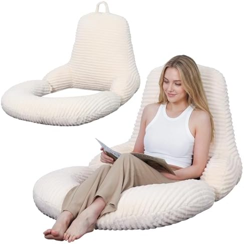 Reading Pillow for Bed, Backrest Pillow with Arms for Adult by OutdoorFurnitureAccessories