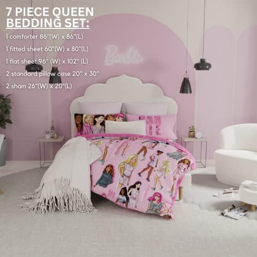 Franco Barbie Barbicore Bedding Super Soft Comforter and Sheet Set with Sham, 7 Piece Queen Size, (Official Licensed Product) - Image 4