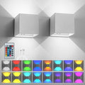LED RGB Wall Lights for Room Decor, 16 Colors Remote Control, 6000mAh Battery Operated Rechargeable Dimmable Cordless Wall Sconces Set of 2 for Bedroom Living Room by SURPALIG