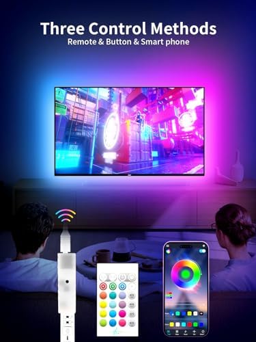 KANTUTOE LED Lights for TV, 19.68ft LED Backlights for 65-80in TV, RGB TV Backlight with Music Sync Bluetooth APP and Remote Control TV Lights Strip USB Powered LED Lights for Bedroom, Gaming - Image 2