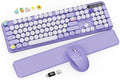 Wireless Keyboard and Mouse Combo, Cute Typewriter, Magnetic Wrist Rest by Trueque