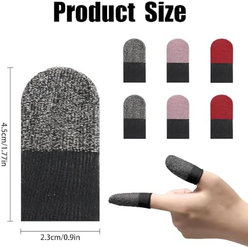 Finger Sleeves for Gaming,6 Pack Gaming Finger Sleeves,Black Thumb Sleeve for Mobile Gaming,Compatible with All Touchscreen Devices Smooth Feel Anti-Sweat Extremely Thin - Image 2
