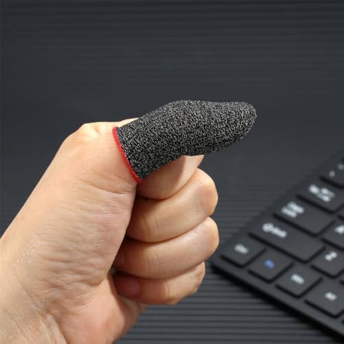 10 Pack Gaming Finger Sleeves, 0.3mm Silver Fiber dedales Gamer, Smooth Operation, Anti-Sweat, Extremely Thin,Maximum Touch Response,Comfortable fit, Fit Mobile Phone Tablet Devices - Image 4