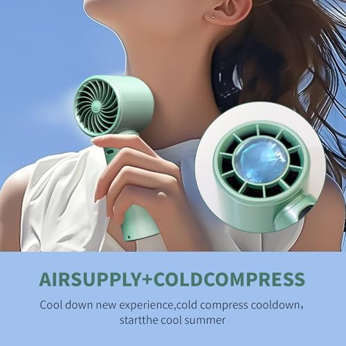 Handheld Fan,Portable Turbo Fan with Ice Cooler, 12H Long Lasting 4000mAh Battery,10000 RPM Strong Wind,Portable Fan for Travel, Valentines Day Gifts (Olive Green) - Image 3
