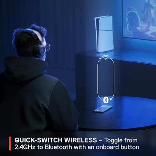 SteelSeries Arctis Nova 5P Wireless Multi-System Gaming Headset — Neodymium Magnetic Drivers — 100+ Audio Presets — 60 HR Battery — 2.4GHz or BT — ClearCast Gen2.X Mic — PS5, PS4, PC, Switch, Mobile - Image 4