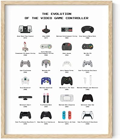 HAUS AND HUES Gamer Wall Decor - Boys Bedroom Posters, Teen Boys Video Game Room Decor, Gaming Poster (Beige Frame, 16x20) by HausandHuesArtPrints