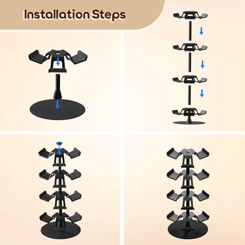 Nargos Universal Controller Holder for Xbox PS5 PlayStation 4 Switch Pro Gamepad, Rotating Headset Tree Stand Organizer, 4 Tier, Gamer Gifts - Image 3