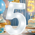 Pooqla LED Light Up Numbers, Warm White and Cool White Decorative Lighted Marquee Numbers, Light Up Numbers for Boys Girls Party, Wedding, Bar, Night Light, Room Decor, Birthday Decoration, Number 5 by Pooqla