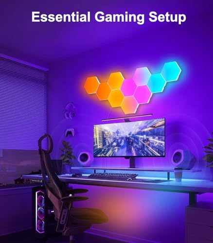 Large Hexagon LED Lights for Bedroom, Smart Home Gaming LED Wall Lights RGB-IC Gaming Room Decor Work with Alexa Google Assistant, Voice/App Control, Music Sync, DIY Modular Light Panels, 10 Pack - Image 2