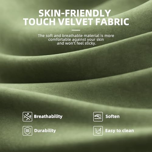 Ferghana Velvet Fabric Gaming Chair, High Back Ergonomic Gamer Chair for Adult, Comfortable Video Game Chair with Footrest and Massage Lumbar Cushion, Racing Reclining Office Computer Desk Chair Green - Image 5