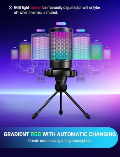 FIFINE AmpliGame A6V USB Gaming Microphone, Condenser RGB Mic for Streaming - Image 6