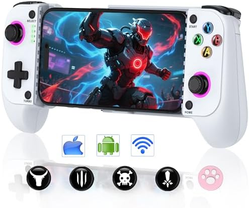NealGamefy Phone Controller for iPhone/Android - Mobile Gaming Controller with Hall Effect Joystick, Phone Case Support, Turbo Function, Dual Vibration- Phone Controller Compatible with More Games by Unknown