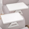 2 Pack Bamboo Couch Arm Tray,Folding Sofa Armrest Table（White） by DANFOXER