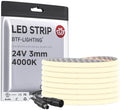 BTF-LIGHTING 3mm Width Ultra Thin COB LED Strip Light Natural White 4000K by BTF-LIGHTING