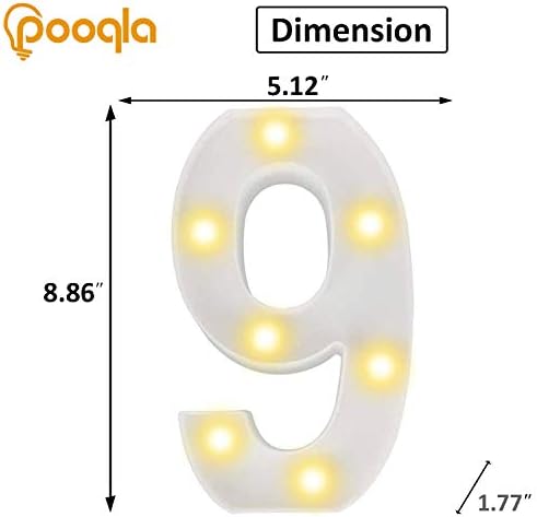 Pooqla LED Light Up Numbers, Marquee Number with Remote for 9th Birthday Decoration, Lighted Numbers Gift for Boys Girls Party Backdrop Wedding Anniversary Decor, Warm White and Cool White Number 9 - Image 5