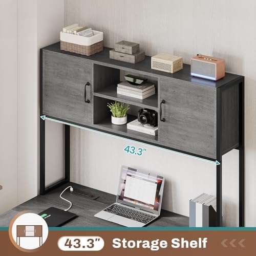 SEDETA Reversible L Shaped Gaming Desk with Drawers, LED Lights, - Image 5