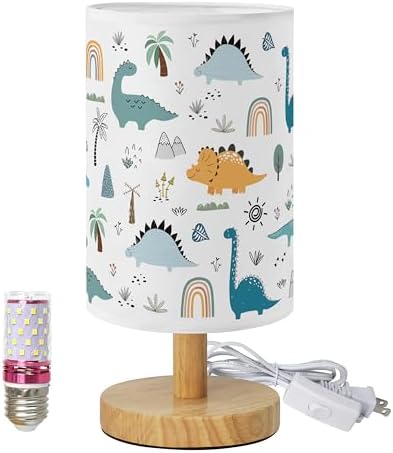 Dinosaur Table Lamp for Boys 3 Color Dimmable Bedside Reading Night Light by Xianshime