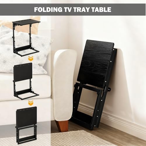 Folding TV Trays Set of 2, Adjustable Height TV Trays for Eating on Couch - Image 5