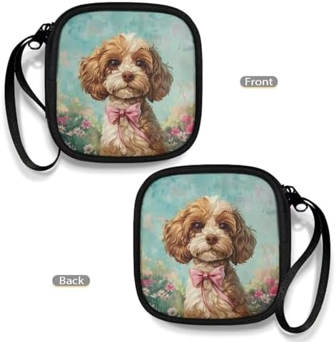 Cute Teddy Dog Portable Wireless Headphone Case, Earphone Storage Bag Carrying Case, Earbud Holder with Handle Gifts for Girls Boys - Image 4