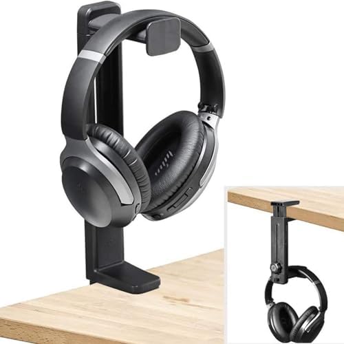 Rotatable Under Desk Headphone Stand Hanger, Heavy-Duty ABS Hook Mount Clamp for Gaming & Music Headsets, Space Saving Desktop Workspace Organizer Rack - Image 2