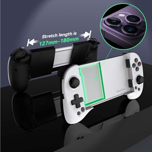 ShanWan Mobile Game Controller for iphone/Android with PHONE CASE Support, Bluetooth Wireless Gamepad - PS Remote Play, Xbox Cloud, Steam Link, GeForce NOW, MFi Arcade Games-Long Battery Life - Image 3