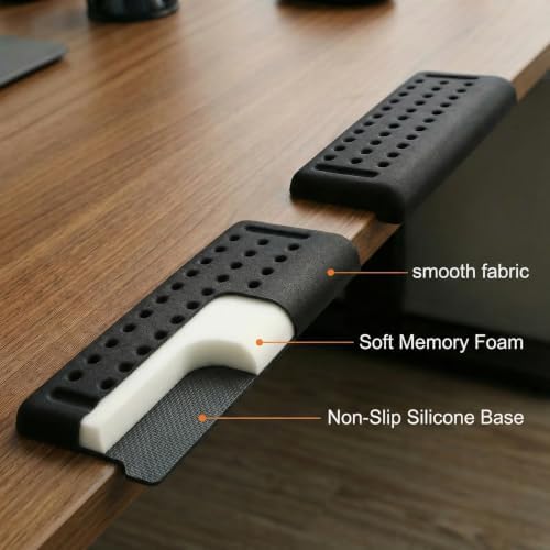 Ergonomic Desk Edge Cushion,Wrist Support,Keyboard Arm Rest Pad | L-Shaped,PU,Waterproof,Ergonomic Design,Memory Form,Soft,Stain Resistant,Easy Typing,Pain Relief,Non-Slip,2-Piece - Image 5