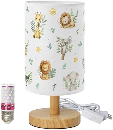 Safari Animal Kids Table Lamp 3 Color Dimmable Bedside Reading Night Light by Xianshime