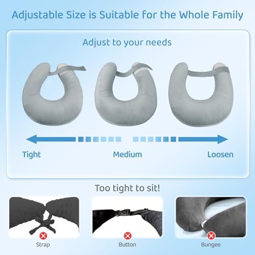 Crochet Pillow for Lap Support with Detachable Back Support, Grey - Image 6