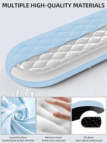 Ergonomic Wrist Rest, Full-Size Keyboard & Mouse Wrist Support Pad, Blue | Slow Rebound, Soft Memory Foam, Computer Keyboard & Mouse Palm Rest, Pain Relief, Comfort for Office, Gaming, Study, Typing - Image 3