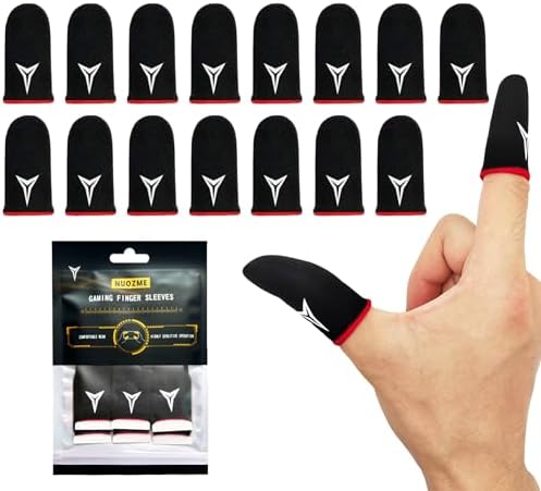 15 PCS Red Edge Mobile Phone Gaming Finger Sleeves Gloves by NUOZME