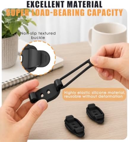 20 Pack Cable Management Clips, Adhesive Cord Holder Organizer - Image 5