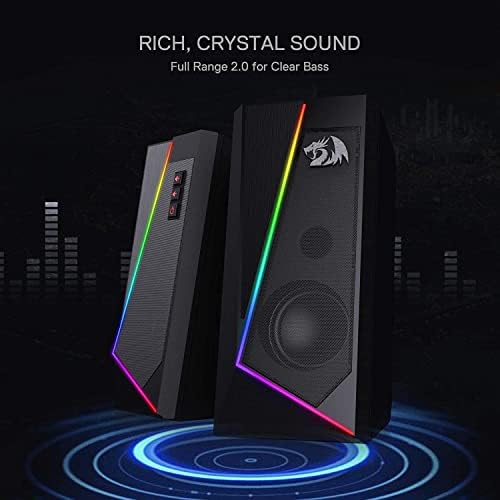 Redragon GS520 Wired 2.0 Channel Stereo Sound Desktop RGB Computer Speakers - Image 4