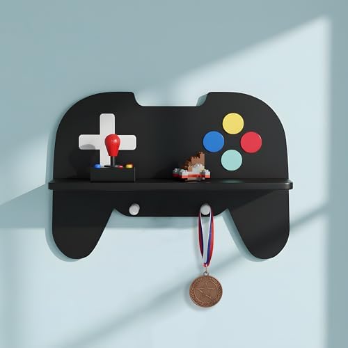 Game Room Decor, Black Gaming Floating Shelf, Game Controller Wall Shelf - Image 7