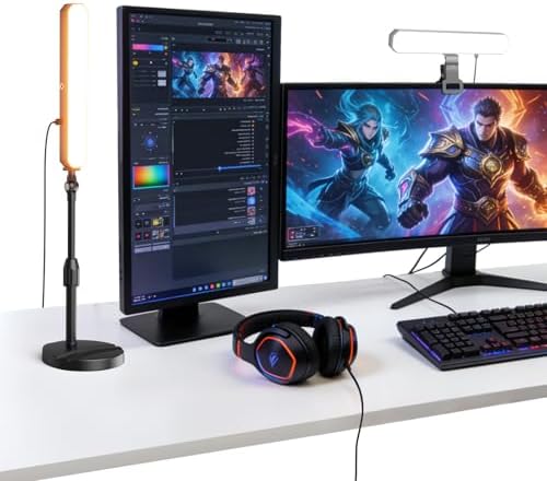 NEEWER Basics Desktop LED Light Kit with 11" Stand/Monitor Clamp, 2 Pack(12W) CRI95 Bi Color Video Conference Zoom Lighting for Laptop Computer Webcam, Compatible with iPhone Video Recording, L10 by Neewer