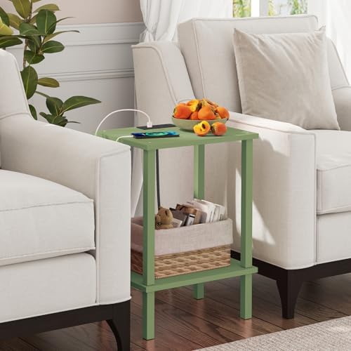 TUTOTAK End Table with Charging Station, Side Table Set of 2, Nightstand - Image 7